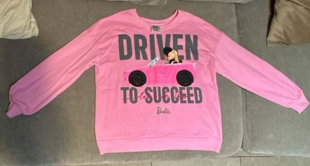 Barbie Driven to Succeed Graphic Crewneck Pullover Sweatshirt